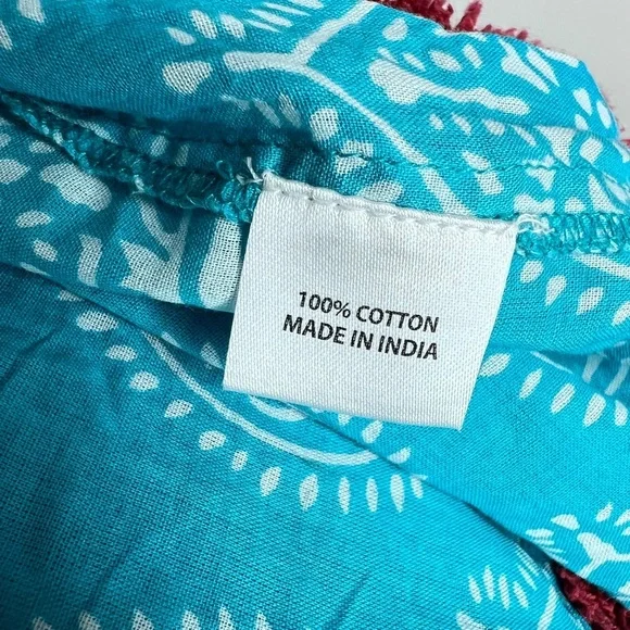 NWT Tuckernuck Tropical Teal Blue Lantern Caftan Cotton Dress M - Picture 8 of 8